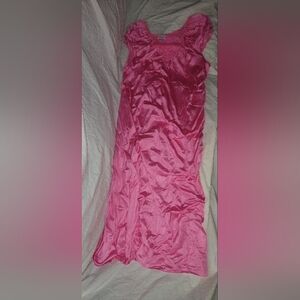 Vintage New Lorraine Hot Pink Sexy Women Nightgown Pajamas Pjs Size Large